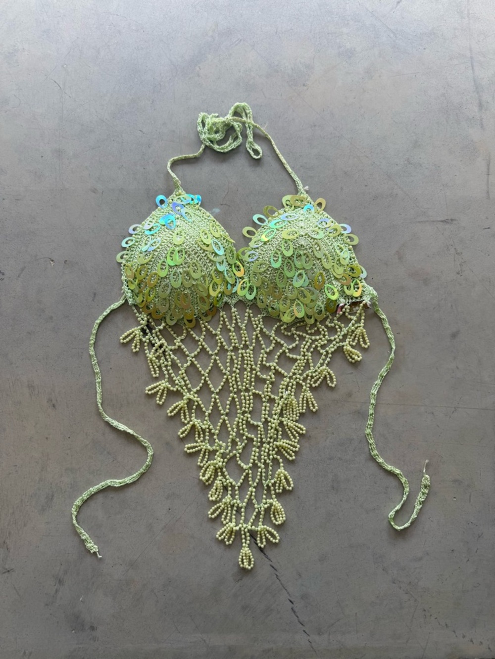 y2k beaded crochet top